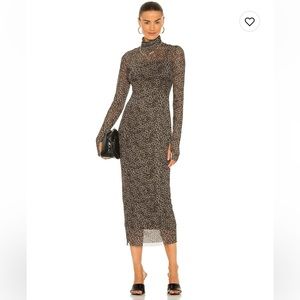 AFRM Shailene Midi Dress in Vintage Leopard - SIZE S